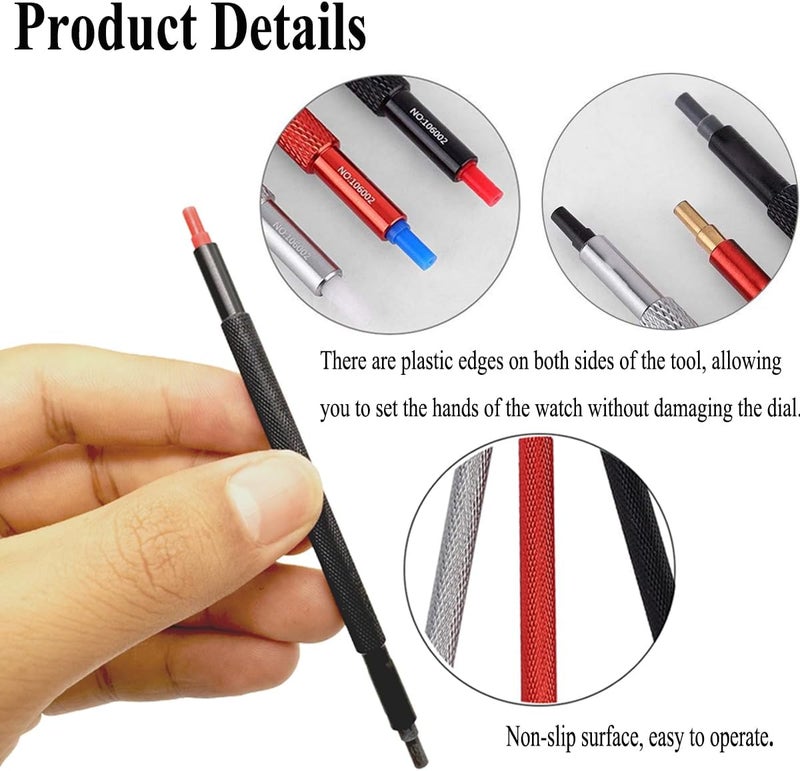 TICFROG Store Watch Hands Repair Tool Kit, Watchmakers Wristwatch Repair Tools with 3PCS Watch Hand Pressers Pusher,Removers Lever Minute Second Hand Removal, Puller Plunger Set - Image 3